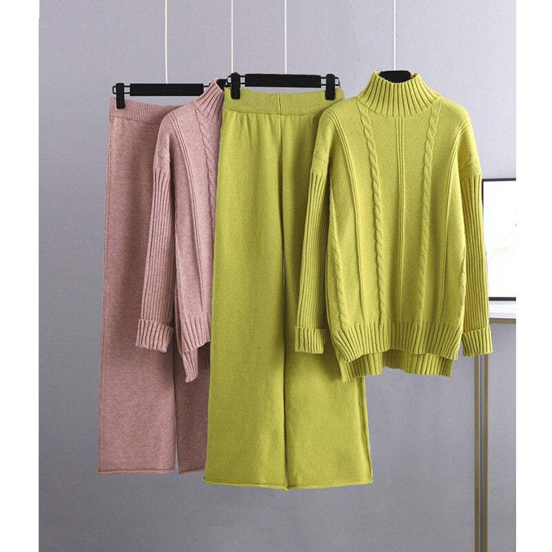 Warm Cashmere Sweater And Pants Sets For Women-Soco Hoodie