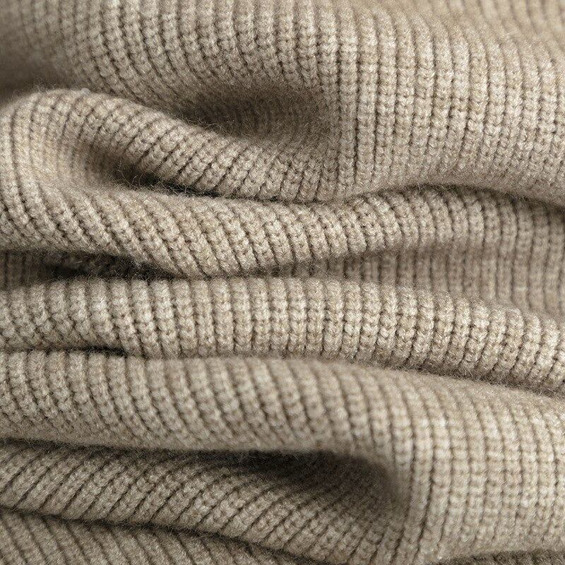 Zipper Turtleneck Thick Knitted Sweater Dress-Soco Hoodie