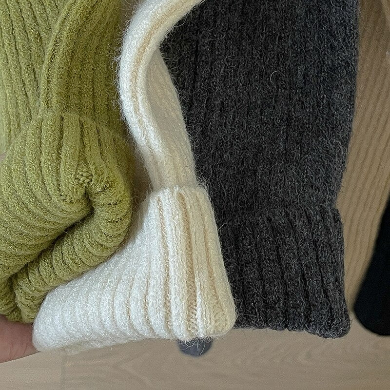 Turtleneck Long Knitted Casual Sweater Dress-Soco Hoodie