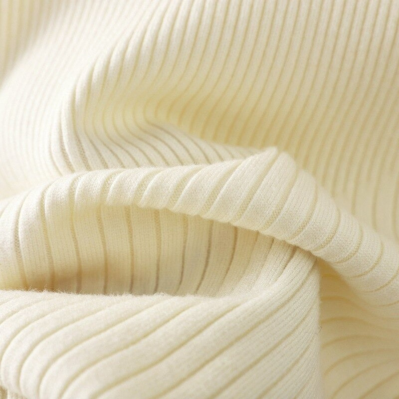 Half Turtleneck Over-The-Knee Fit Knitted Sweater Dress-Soco Hoodie