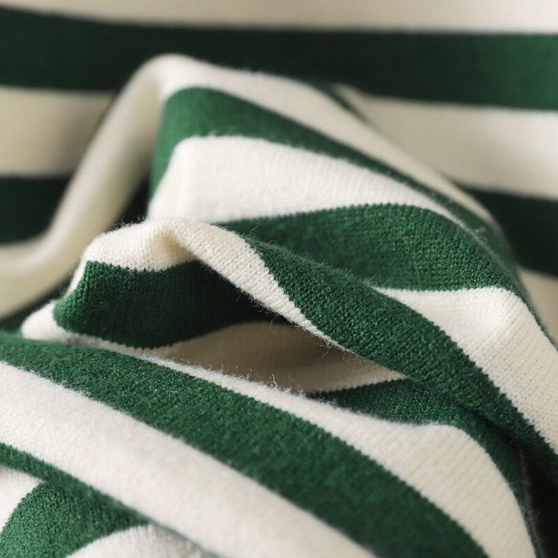 Elegant Loose Stripe Sweater Dress For Women-Soco Hoodie