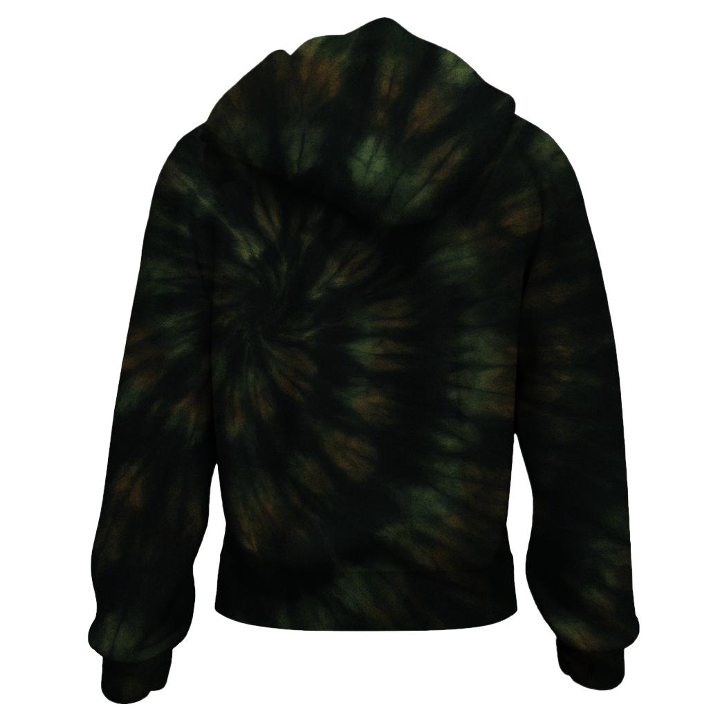 Forest Shadow Tie-dye Zip Up Hoodie