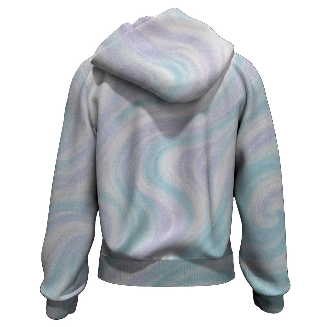 Iridescent Pearl Splash Zip Up Hoodie