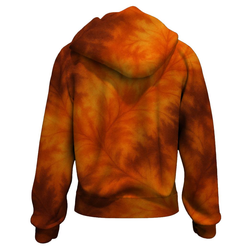 Rustic Autumn Leaves Zip Up Hoodie