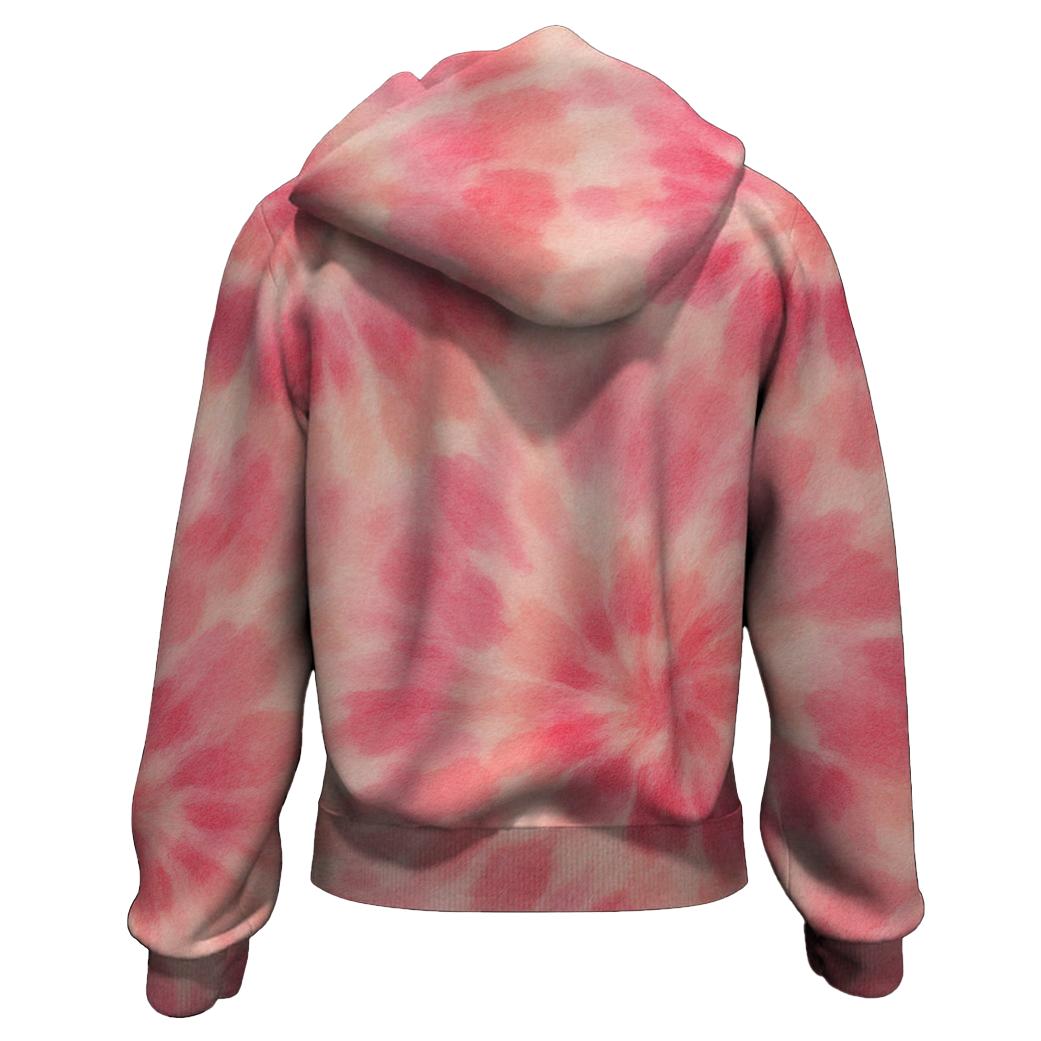 Raspberry Sorbet Tie-dye Zip Up Hoodie