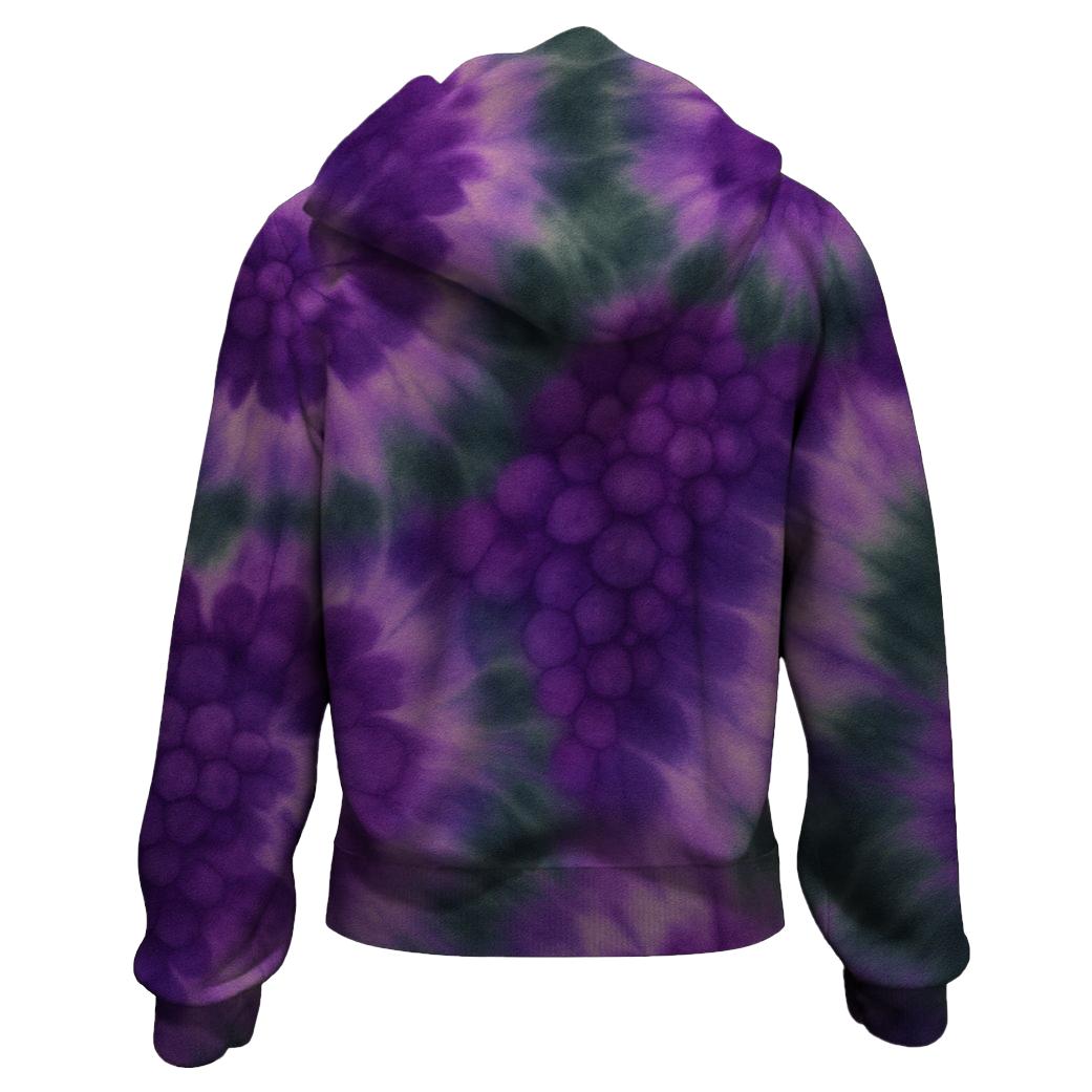 Grape Swirl Tie-dye Zip Up Hoodie