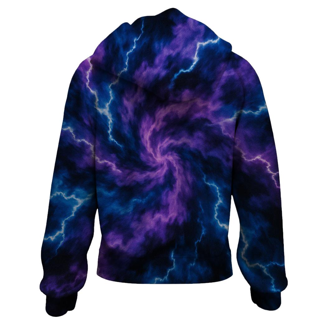 Electric Storm Tie-dye Zip Up Hoodie