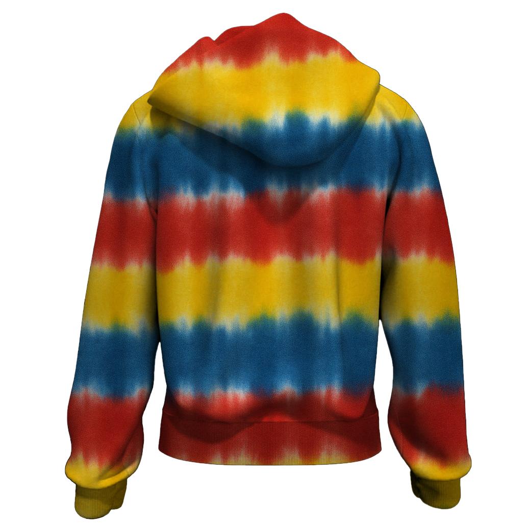 Bold Retro Tie-Dye Stripes Hoodie