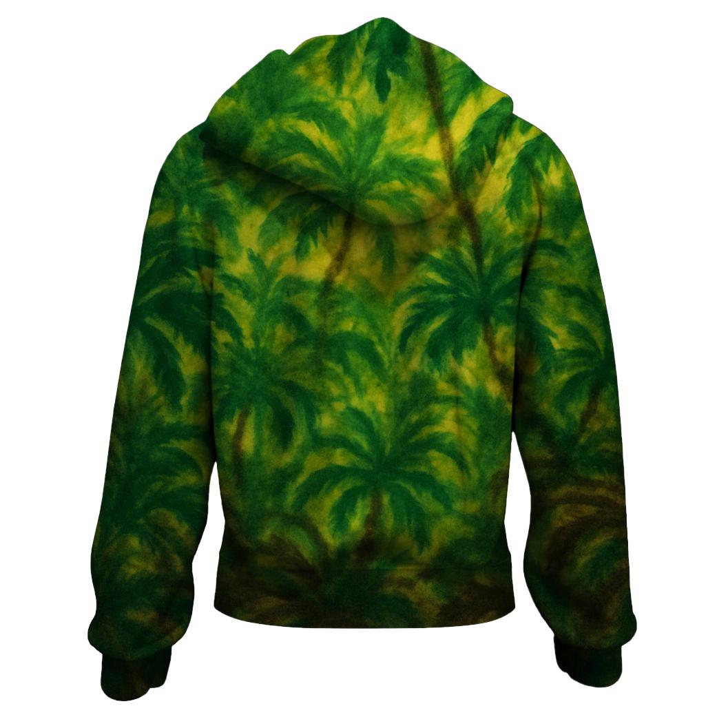 Lush Jungle Tie-dye Zip Up Hoodie