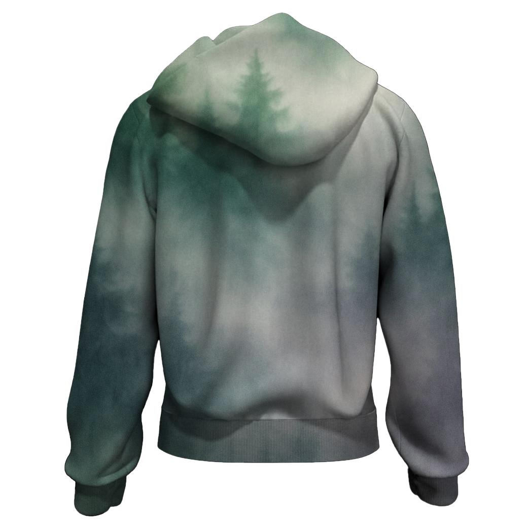 Misty Forest Veil Zip Up Hoodie