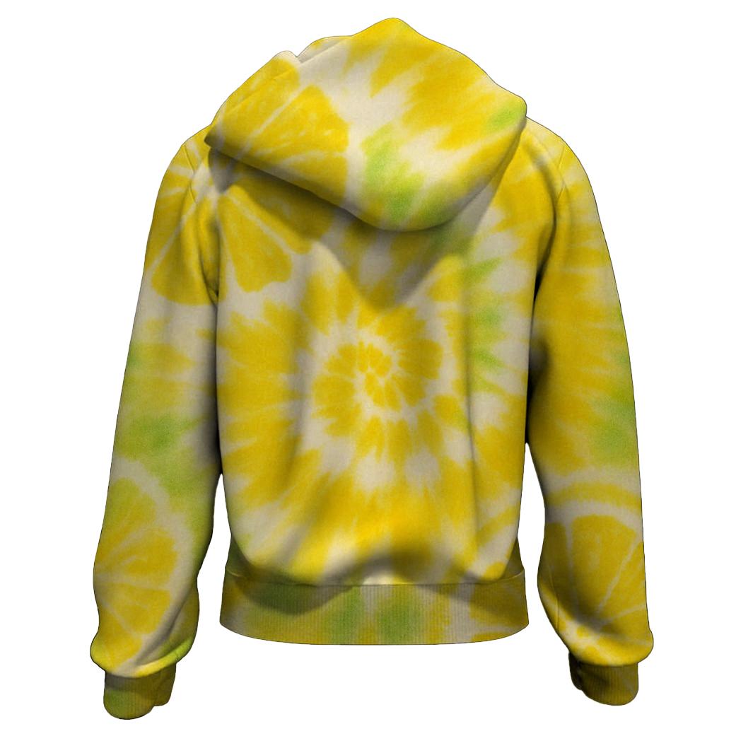 Lemon Zest Tie-dye Zip Up Hoodie