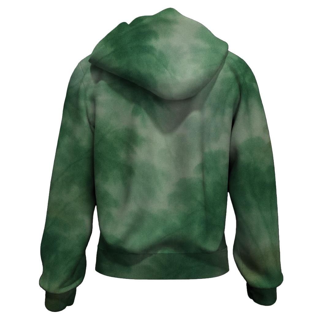 Forest Mist Tie-Dye Zip Up Hoodie