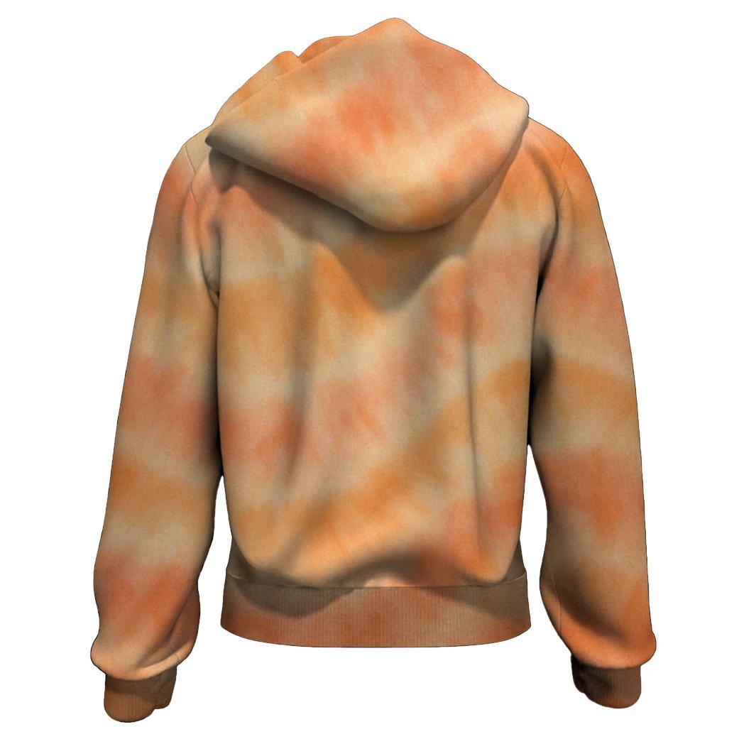 Peach Sunrise Tie-dye Zip Up Hoodie