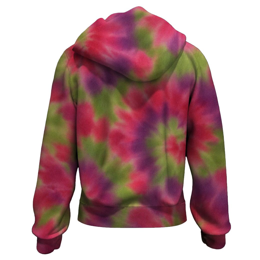 Wild Berry Bliss Tie-dye Zip Up Hoodie