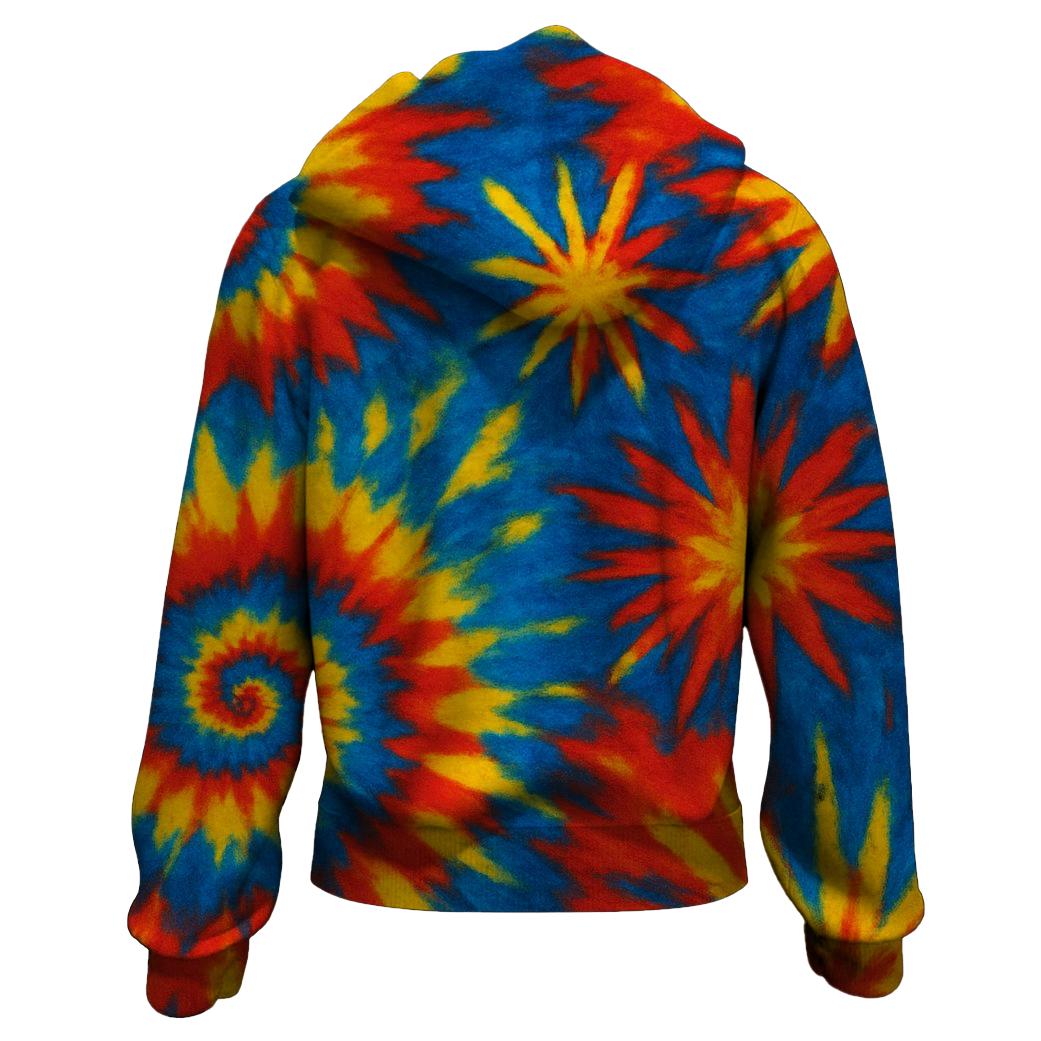 Vibrant Carnival Twist Zip Up Hoodie