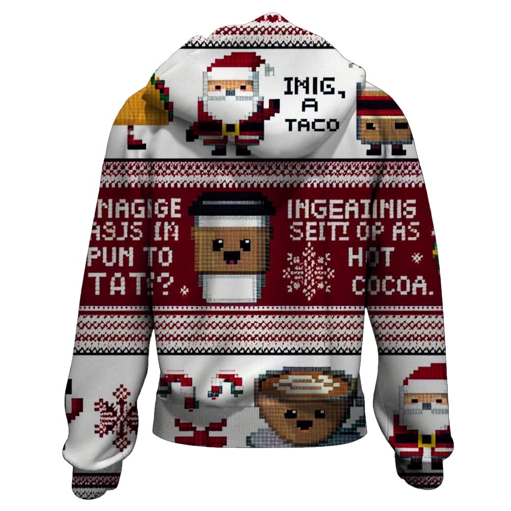 Happy Holiday Puns Design Zip Up Hoodie