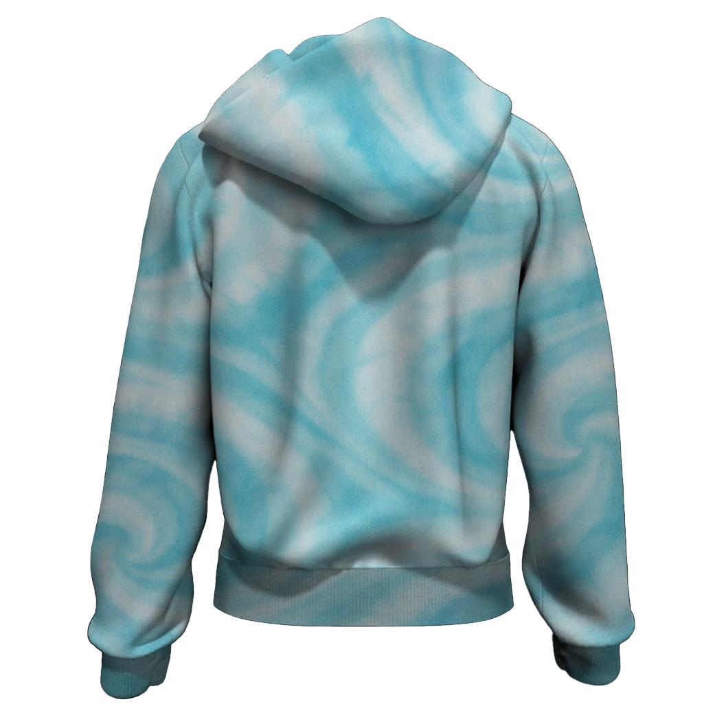 Frozen Ocean Tie-Dye Zip Up Hoodie
