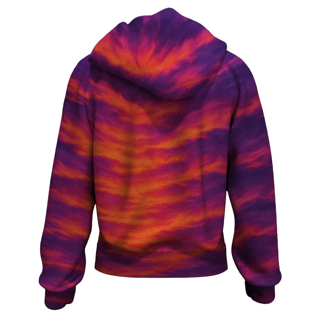 Electric Sunset Ripple Zip Up Hoodie