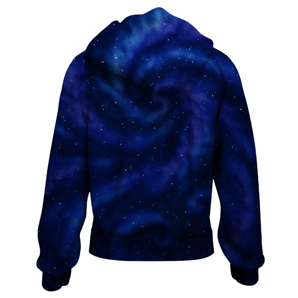 Celestial Night Tie-dye Zip Up Hoodie