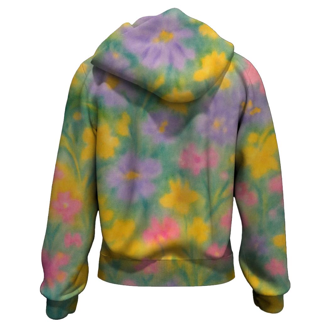 Wildflower Meadow Design Zip Up Hoodie