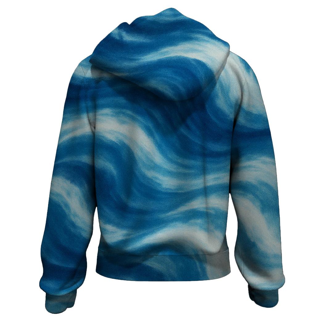 Eternal Ocean Wave Zip Up Hoodie