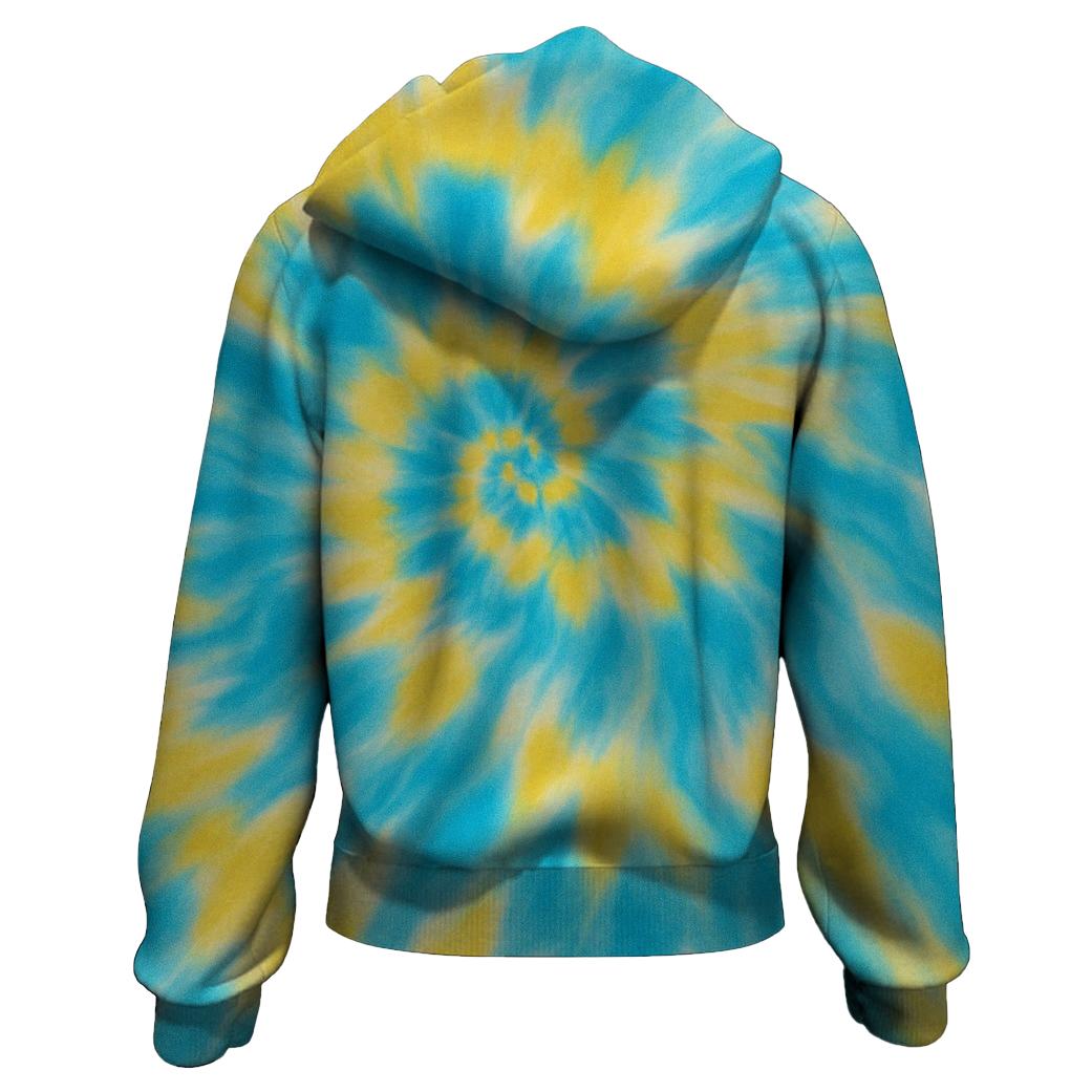 Summer Sky Tie-Dye Zip Up Hoodie