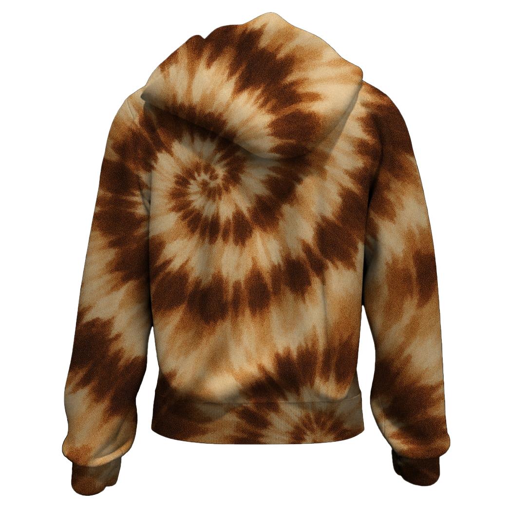 Chocolate Swirl Tie-dye Zip Up Hoodie