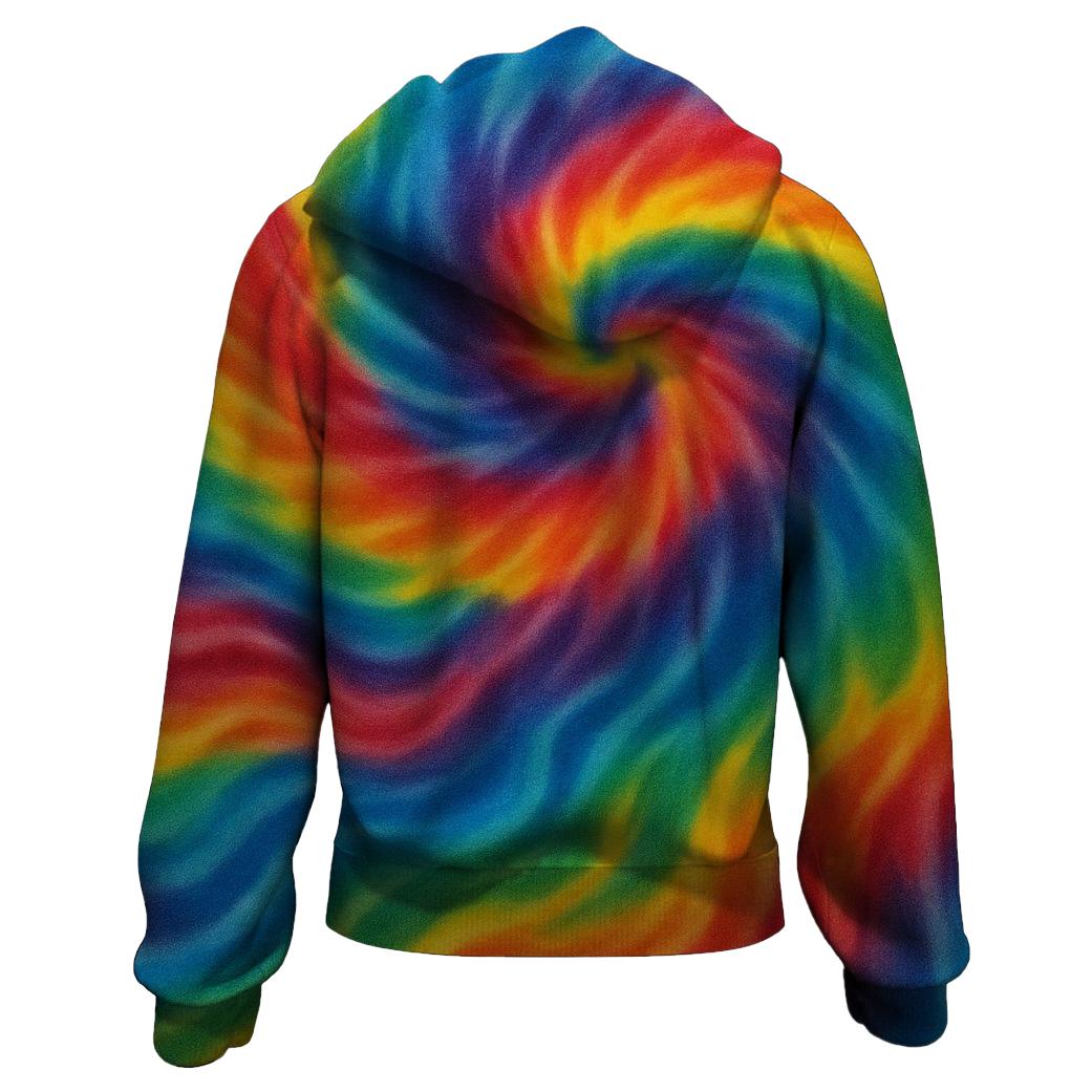 Rainbow Dreamscape Tie-dye Zip Up Hoodie