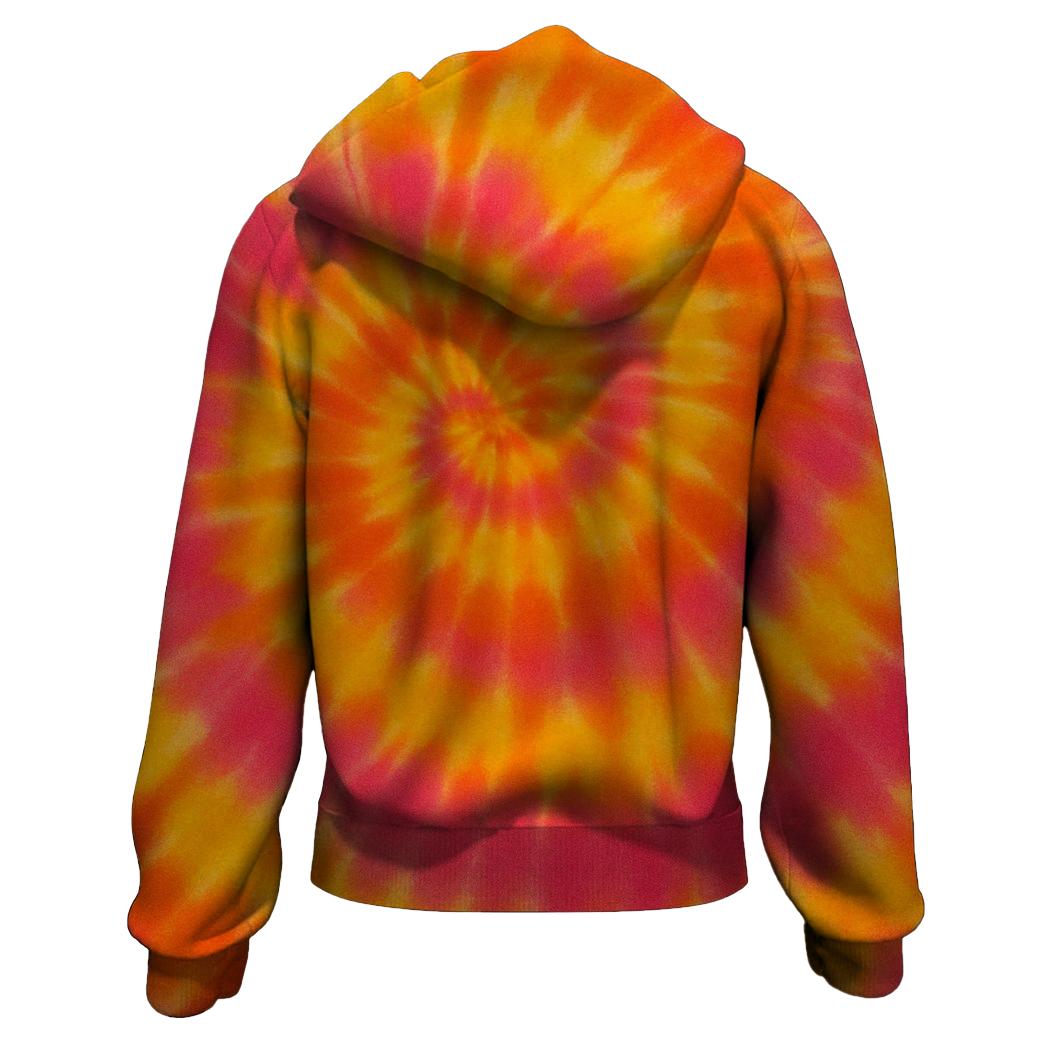 Electric Sunrise Tie-Dye Zip Up Hoodie