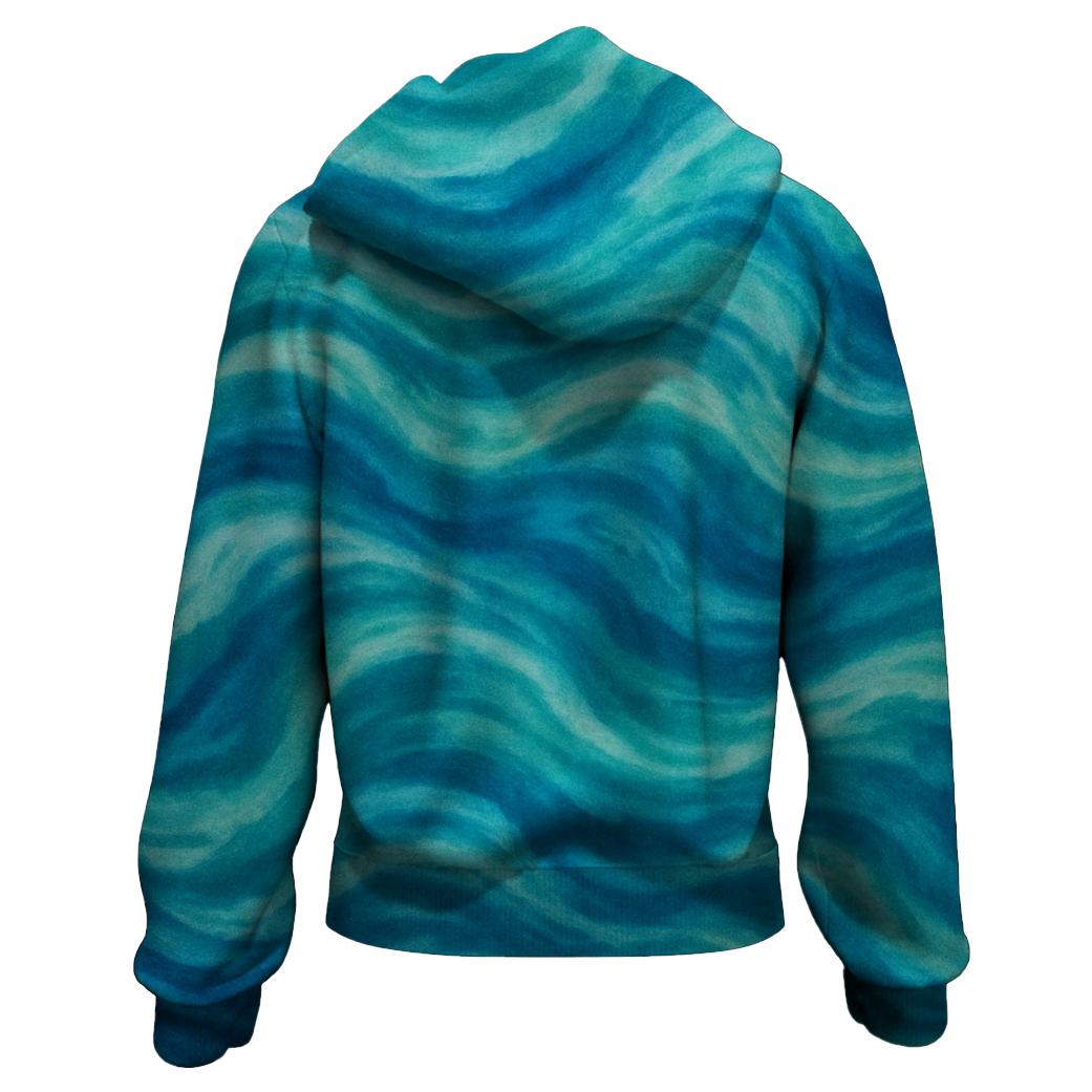Ocean Wave Tie-dye Zip Up Hoodie