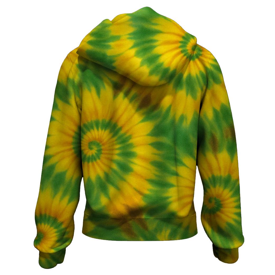 Sunflower Fields Tie-Dye Zip Up Hoodie