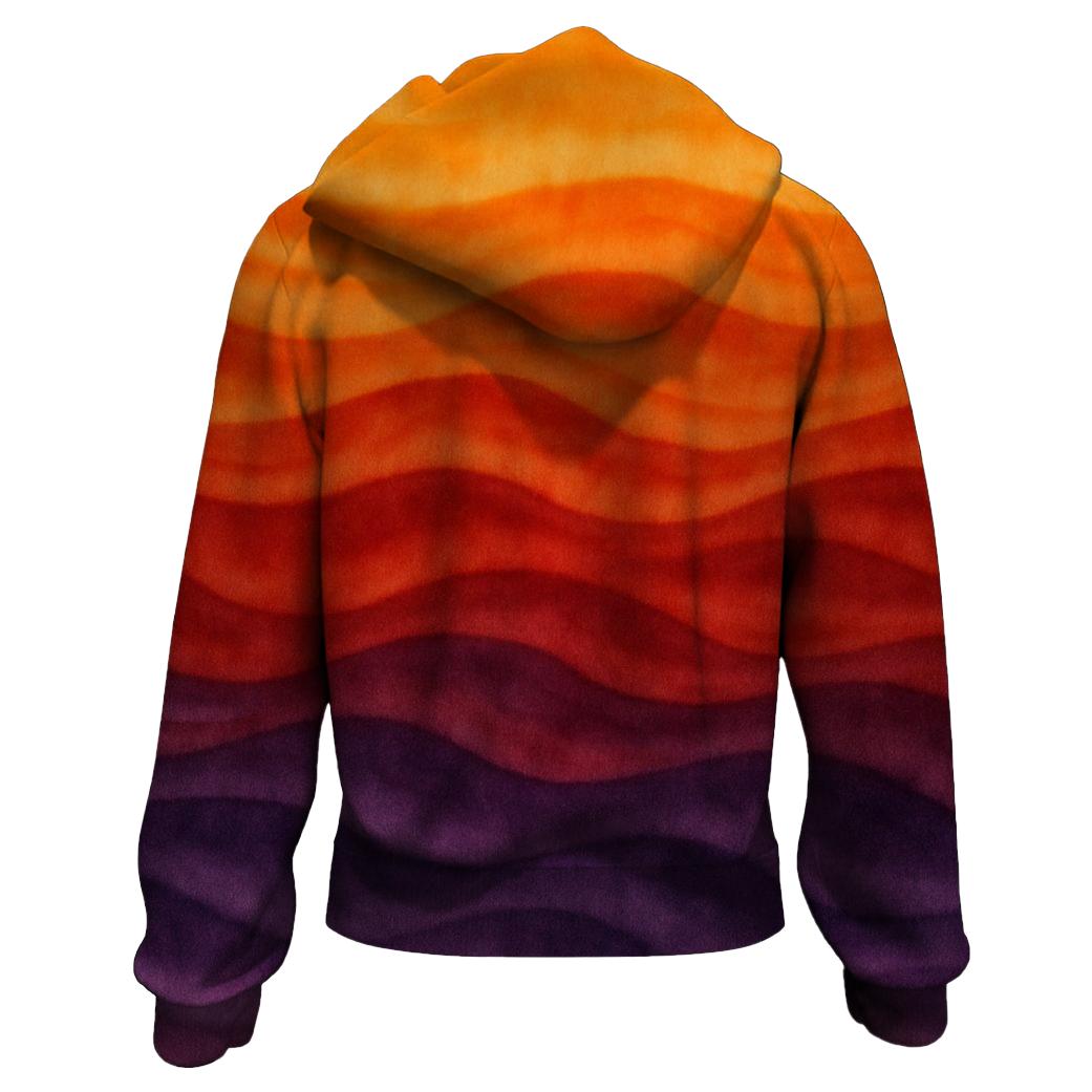 Flaming Sunset Waves Hoodie