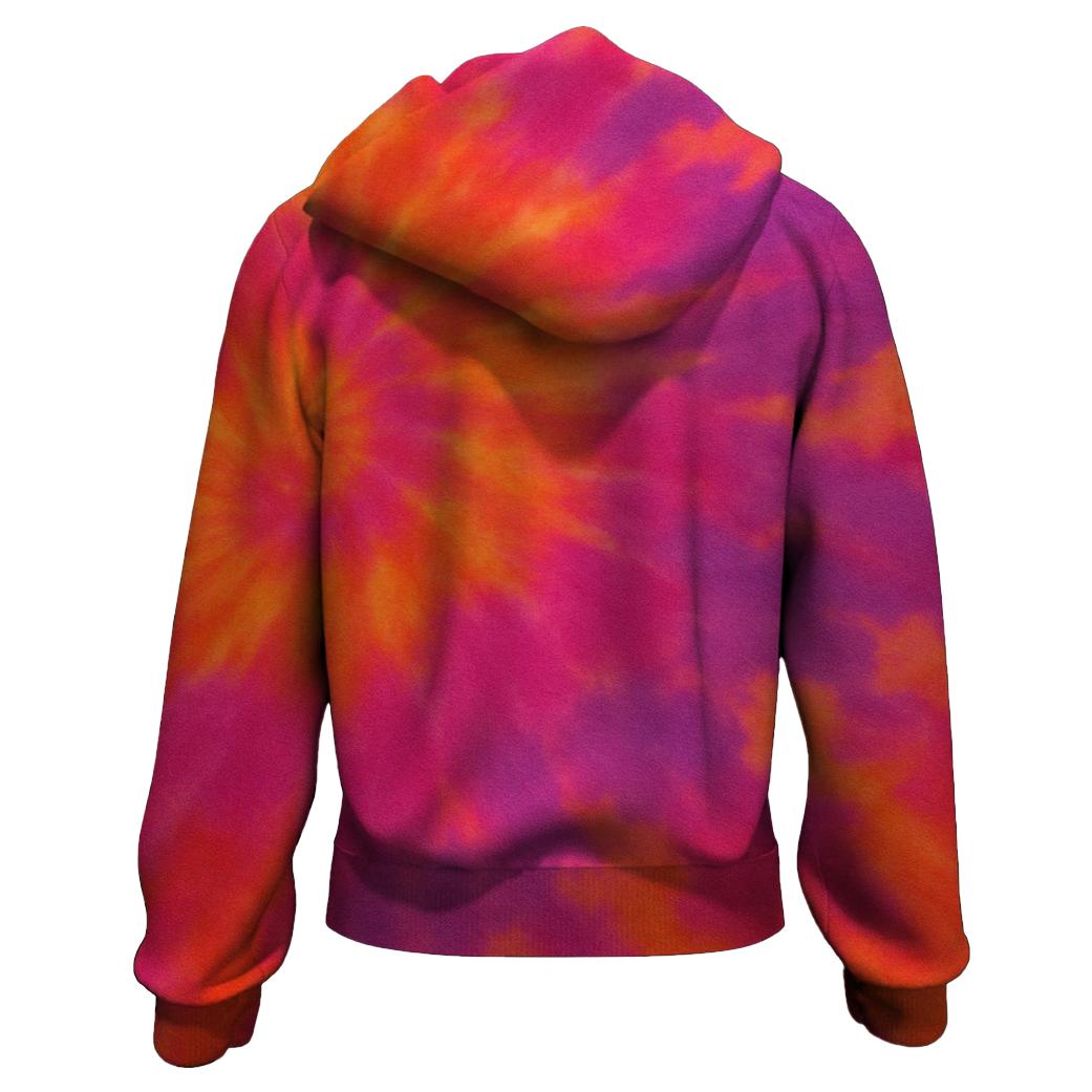 Electric Sunset Tie-dye Zip Up Hoodie