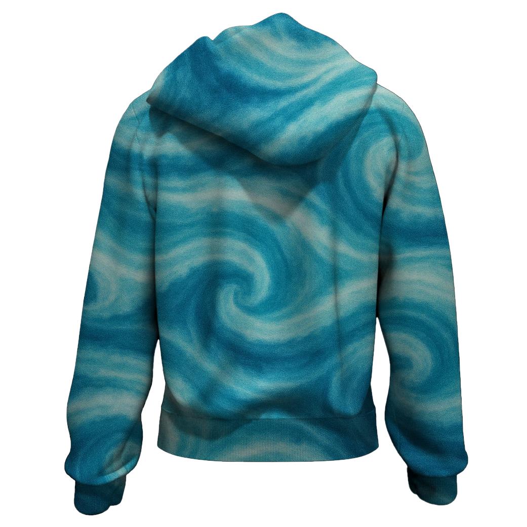 Ocean Wave Harmony Zip Up Hoodie