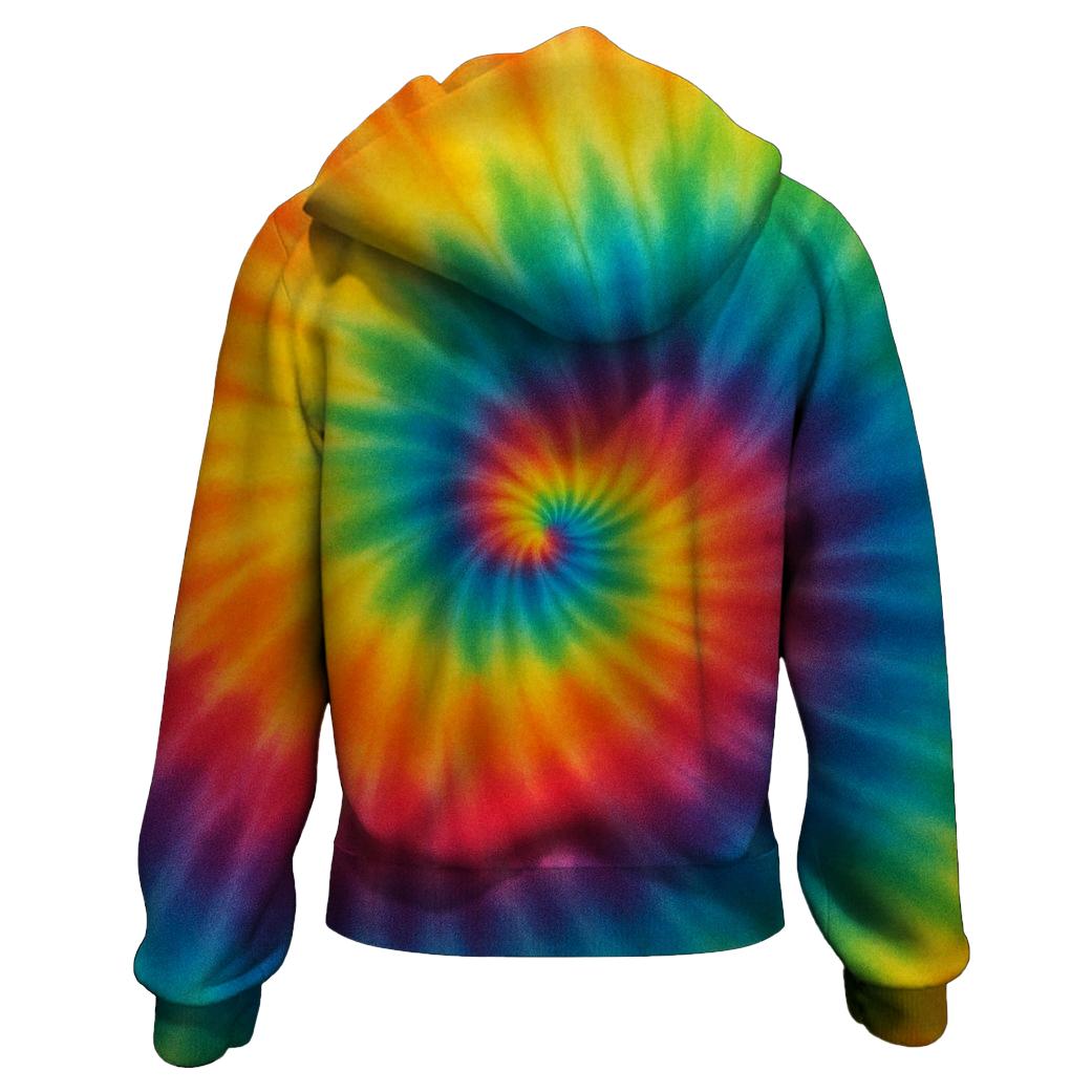 Radiant Rainbow Cascade Zip Up Hoodie