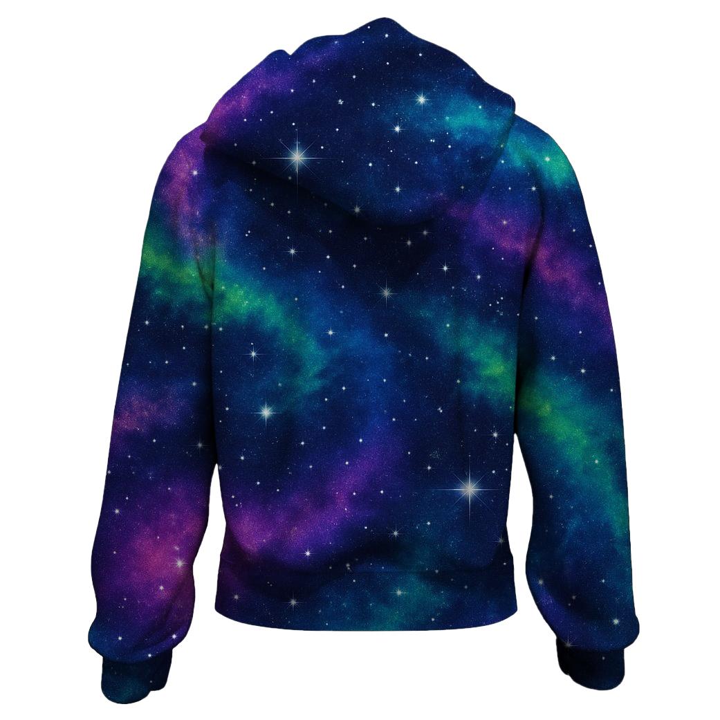 Midnight Galaxy Splash Zip Up Hoodie