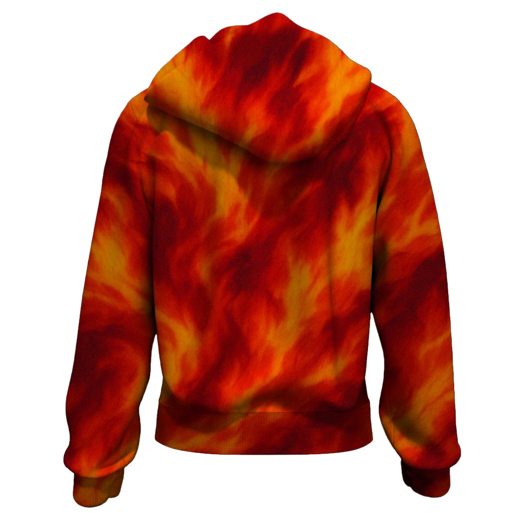 Crimson Blaze Fusion Zip Up Hoodie
