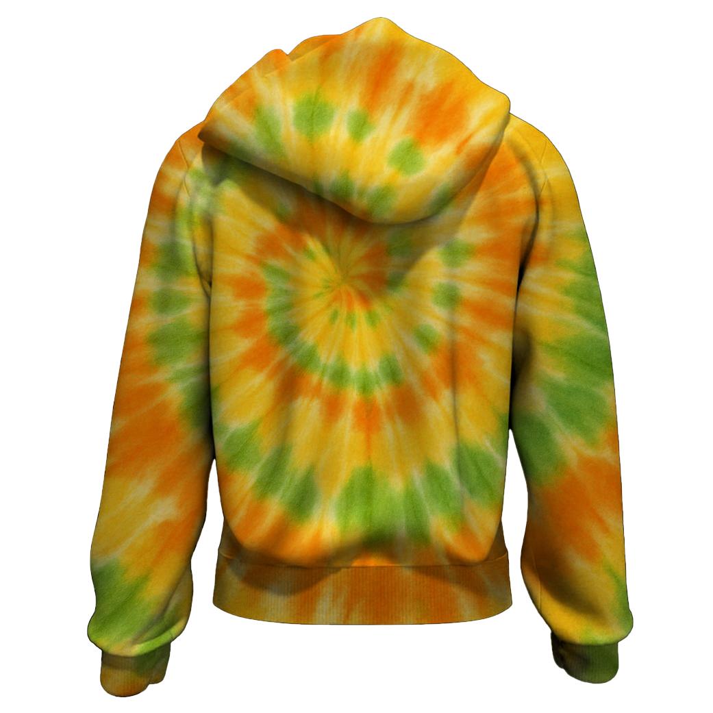 Radiant Citrus Splash Zip Up Hoodie