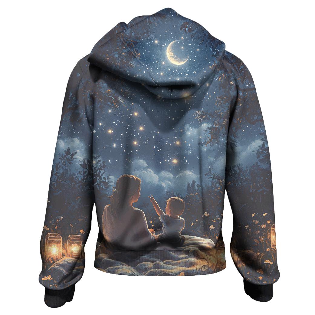 The Eternal Bond A Mothers Love Written in Stars Zip Up Hoodie
