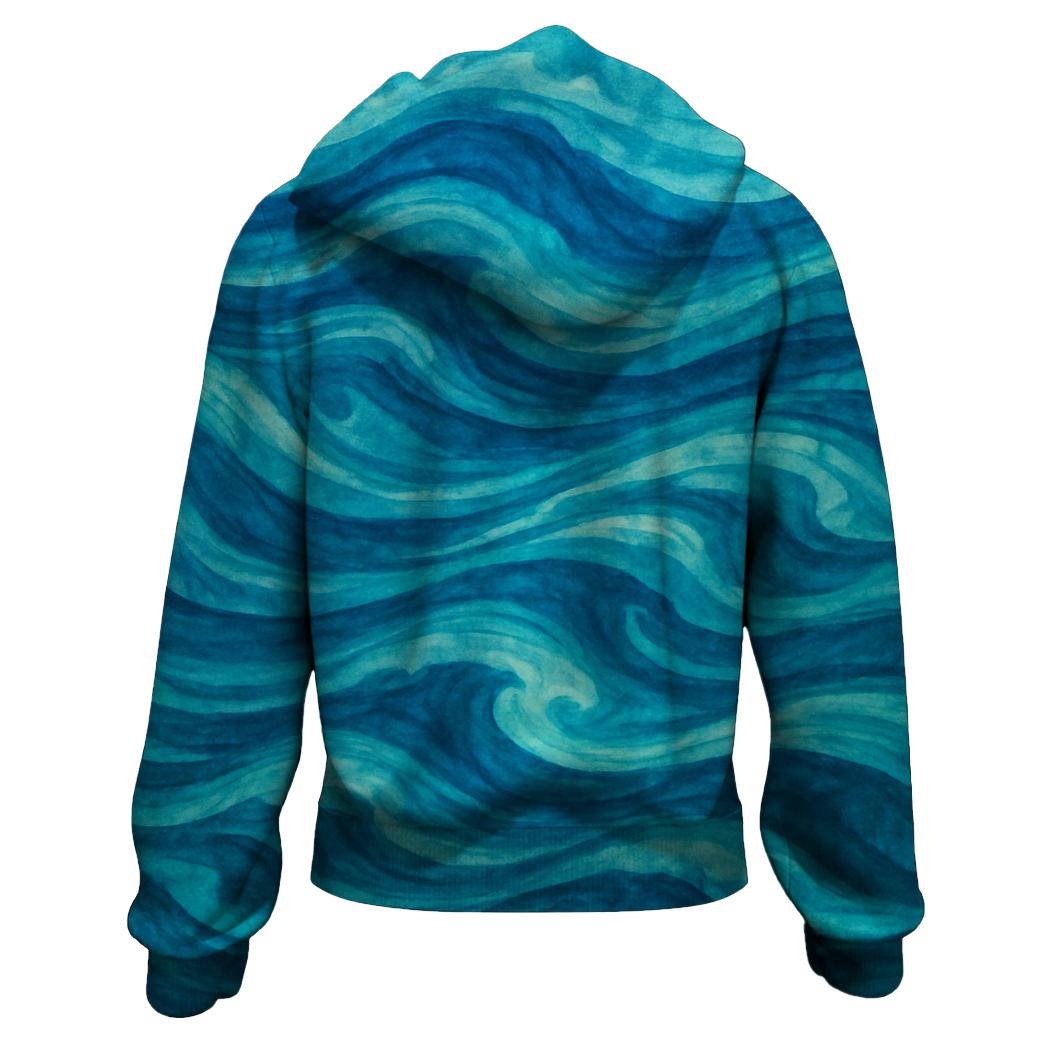 Majestic Ocean Wave Zip Up Hoodie