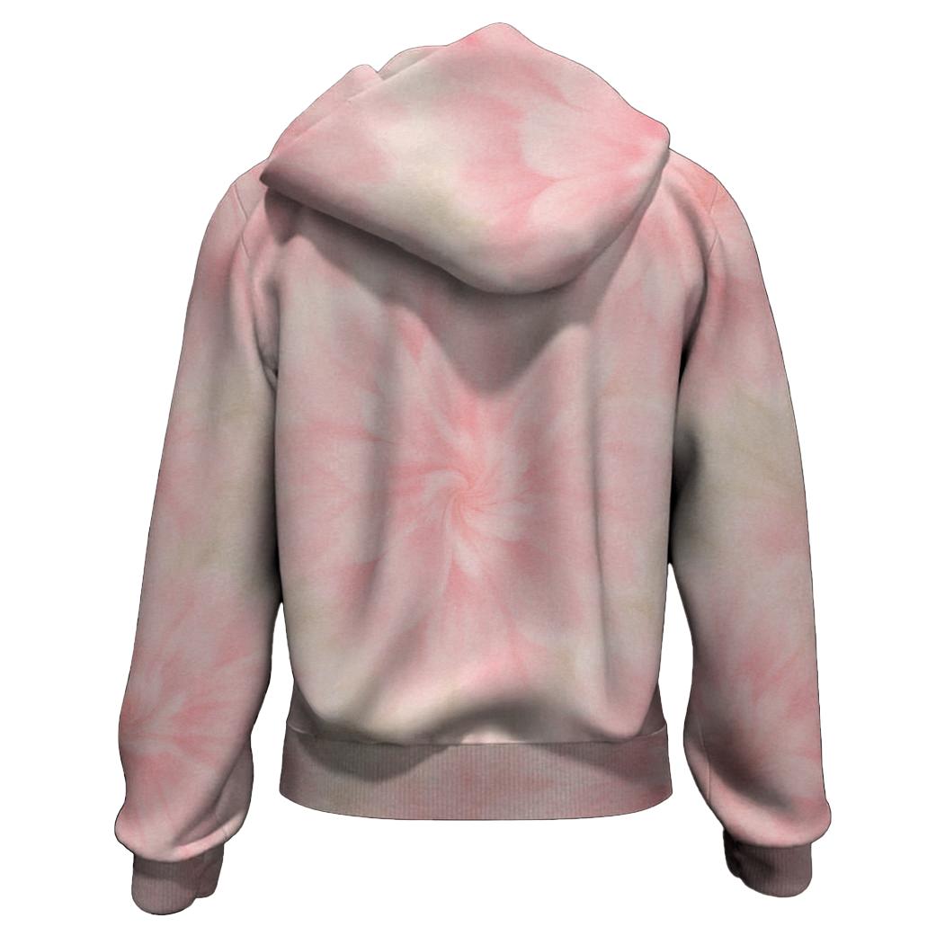 Cherry Blossom Tie-Dye Zip Up Hoodie