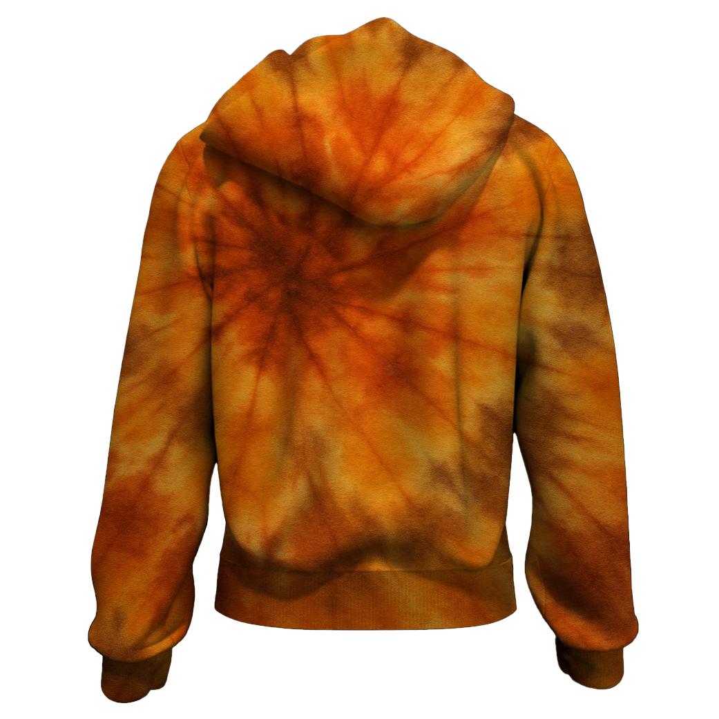 Autumn Leaves Tie-dye Zip Up Hoodie