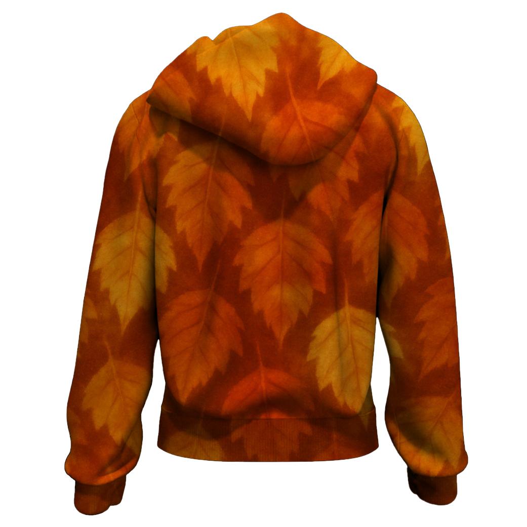 Autumn Leaf Symphony Zip Up Hoodie