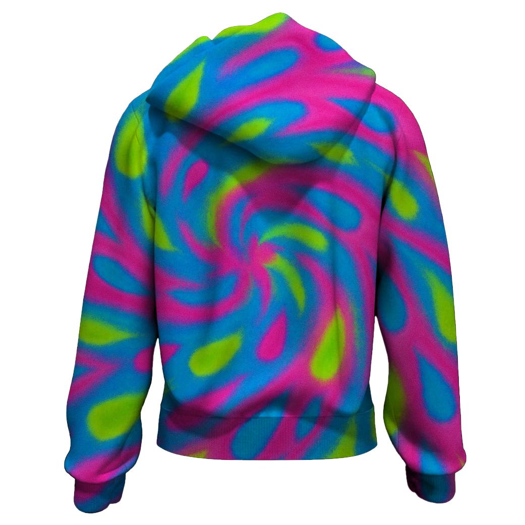 Electric Neon Rainfall Zip Up Hoodie