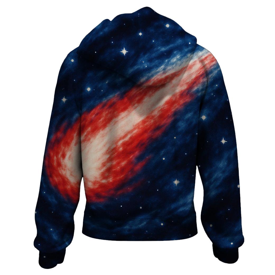 Celestial Comet Trail Zip Up Hoodie