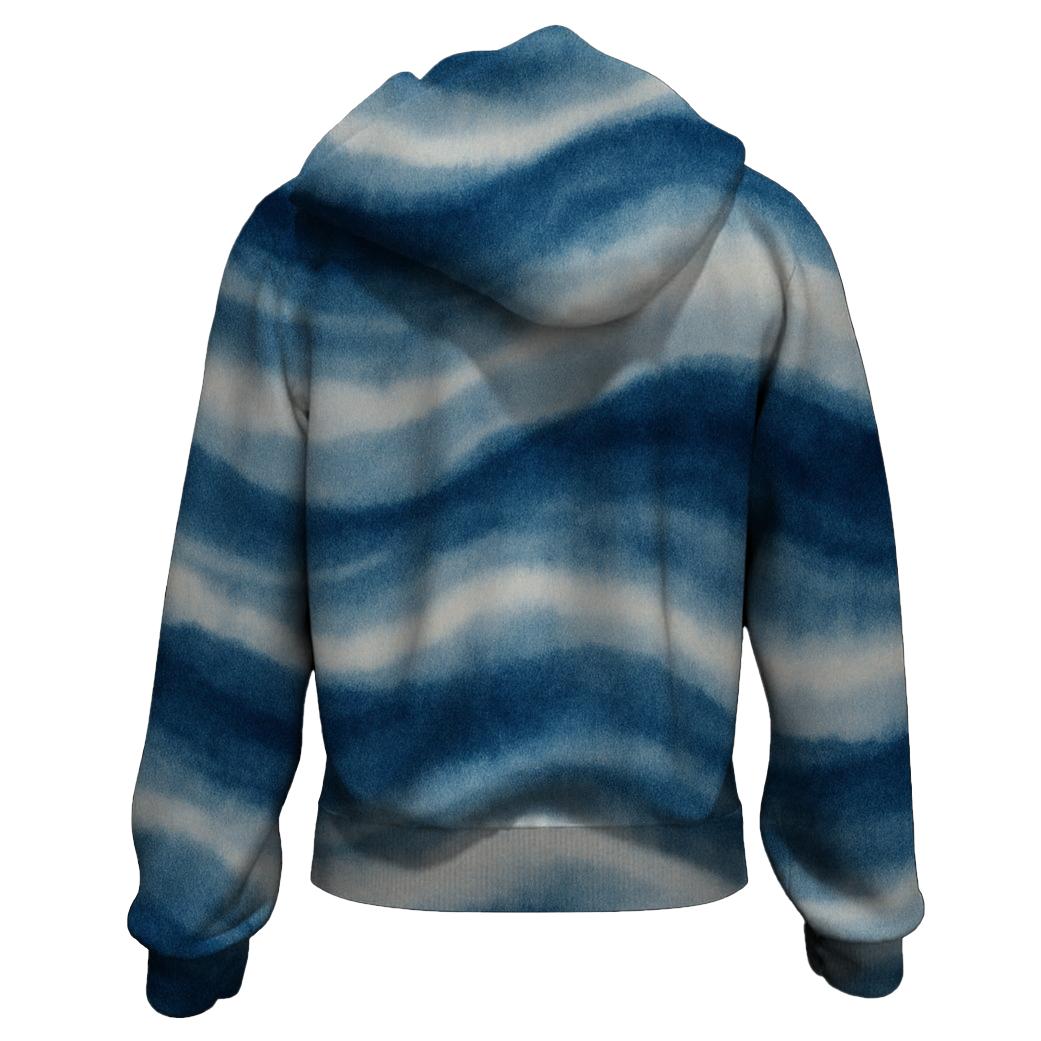 Chic Indigo Wave Hoodie