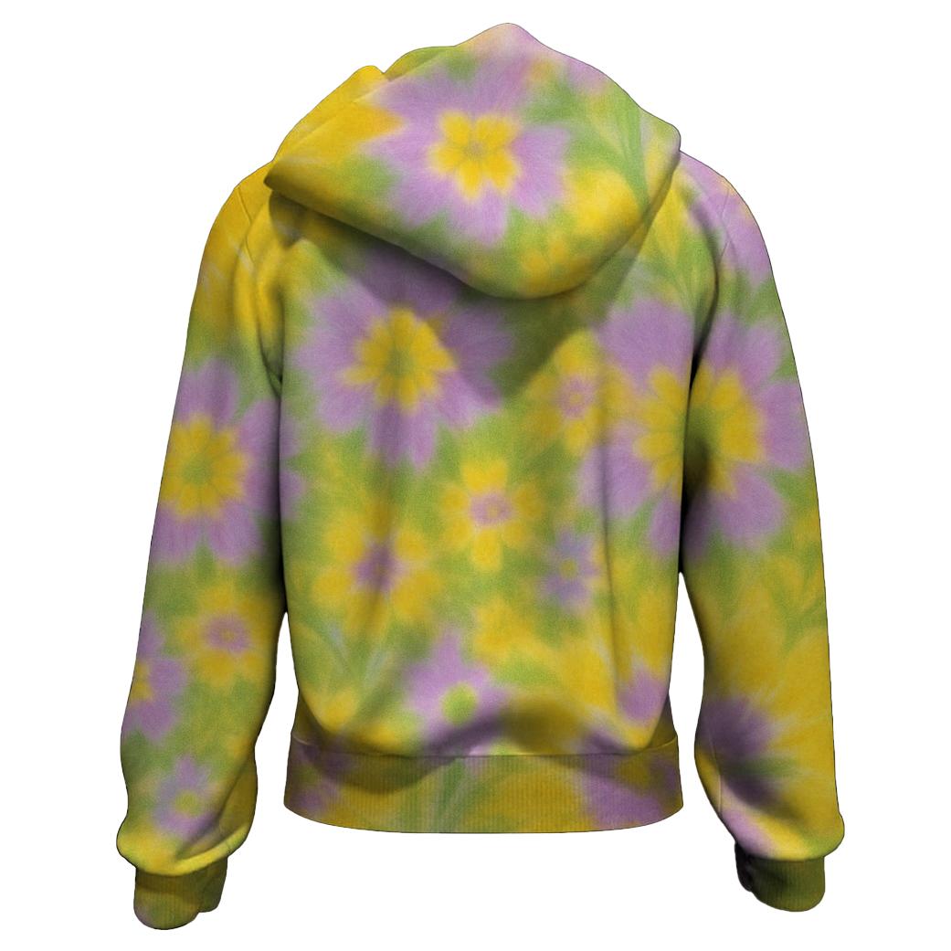 Wildflower Meadow Tie-Dye Zip Up Hoodie