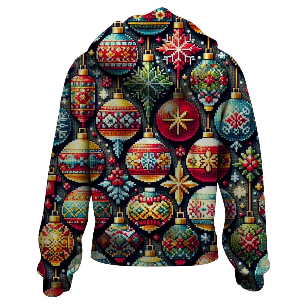 Vintage Ornaments Delight Design Zip Up Hoodie