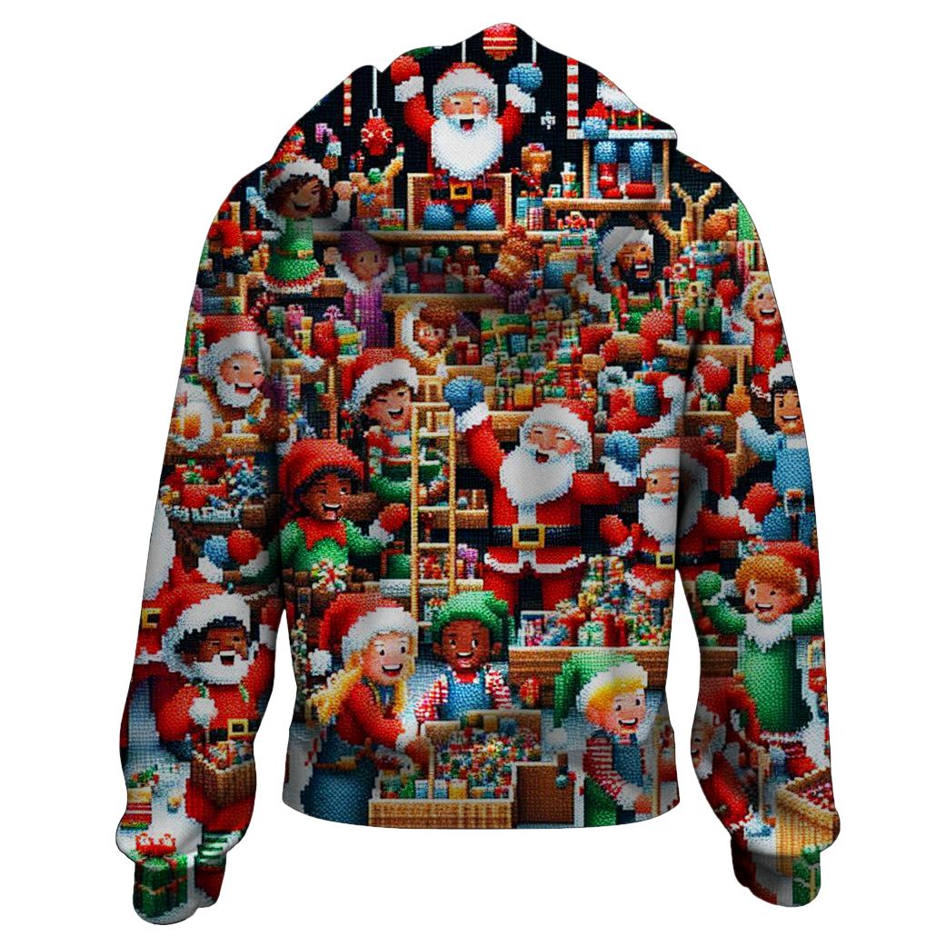 Santas Workshop Shenanigans Design Zip Up Hoodie