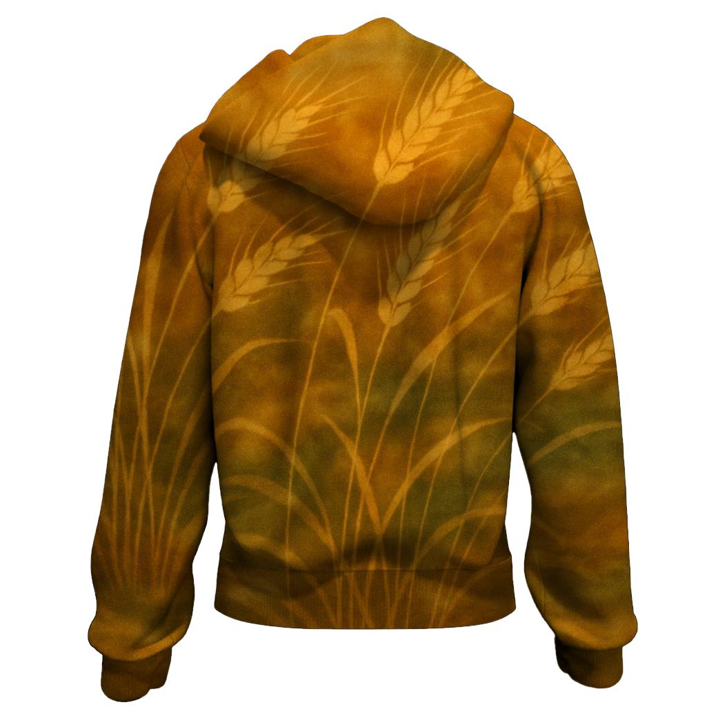 Golden Wheat Fields Zip Up Hoodie